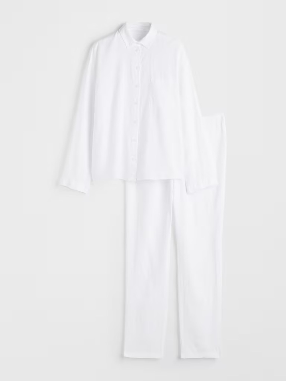 White Linen Pajama Set Size Large